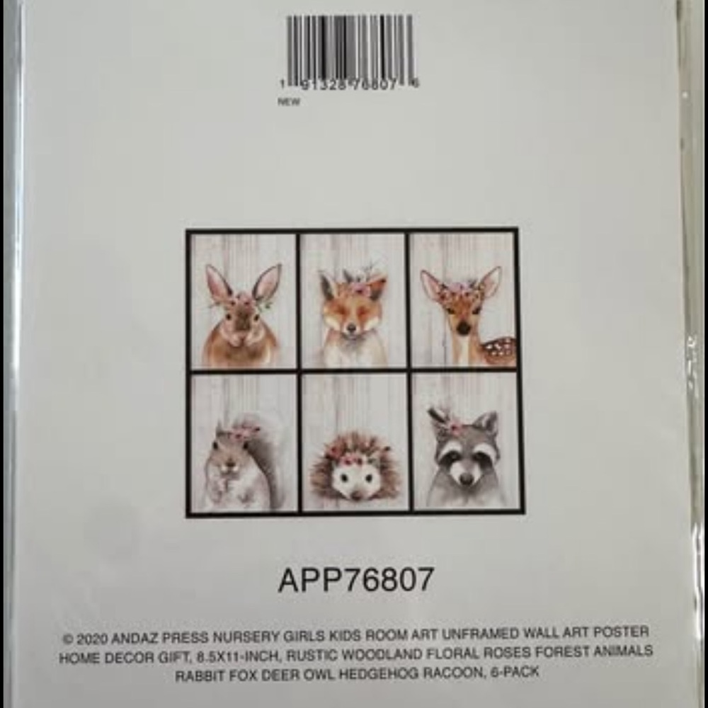 Woodland Animal Wall Art Girls Nursery